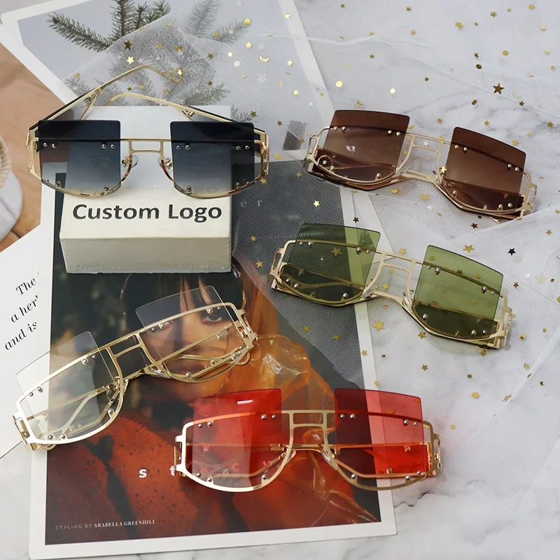 Unique Shape Explosive Style Designer Sunglasses Female Metal Rivet Alloy Retro Brand Sunglasses for Decoration, 6 colors
Unique Shape Explosive Style Designer Sunglasses Female Metal Rivet Alloy Retro Brand Sunglasses for Decoration, 6 colors