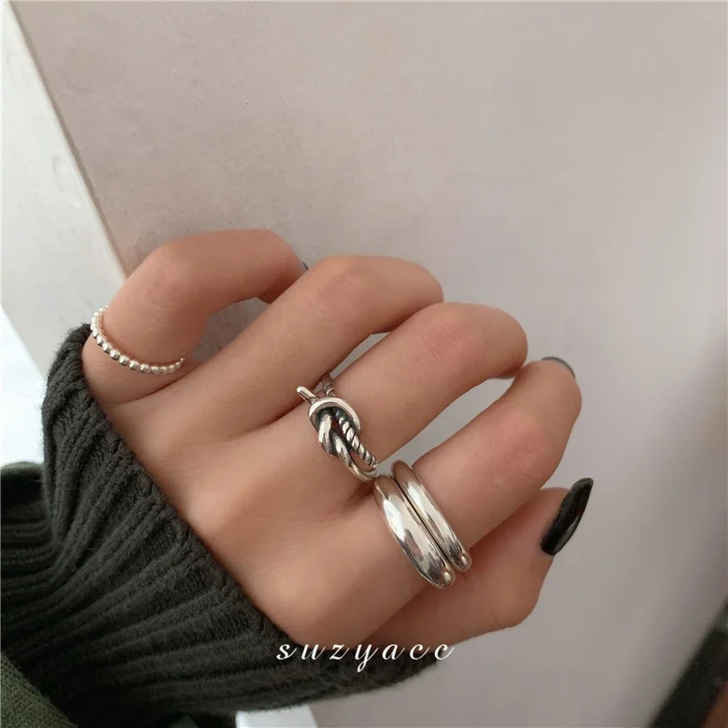Dongdaemun S925 sterling silver custom cross - tied ring Female ins simple cold wind open forefinger ring
Dongdaemun S925 sterling silver custom cross - tied ring Female ins simple cold wind open forefinger ring