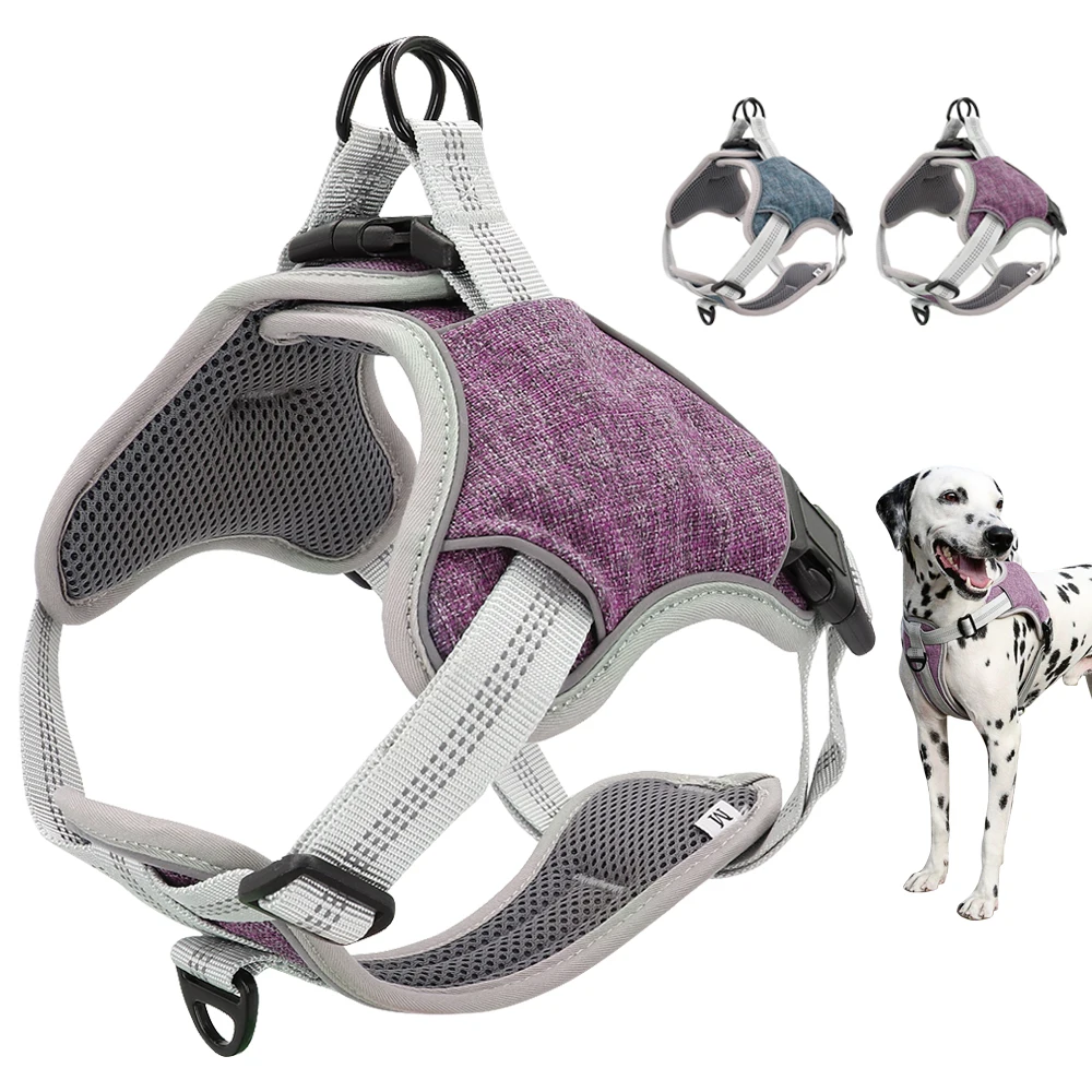 Reflective Pet Dog Harness Vest Adjustable No Pull Medium Large Dog Harness Soft Mesh Padded Pet Vest For Dogs Walking Training, Purple/blue
Reflective Pet Dog Harness Vest Adjustable No Pull Medium Large Dog Harness Soft Mesh Padded Pet Vest For Dogs Walking Training, Purple/blue