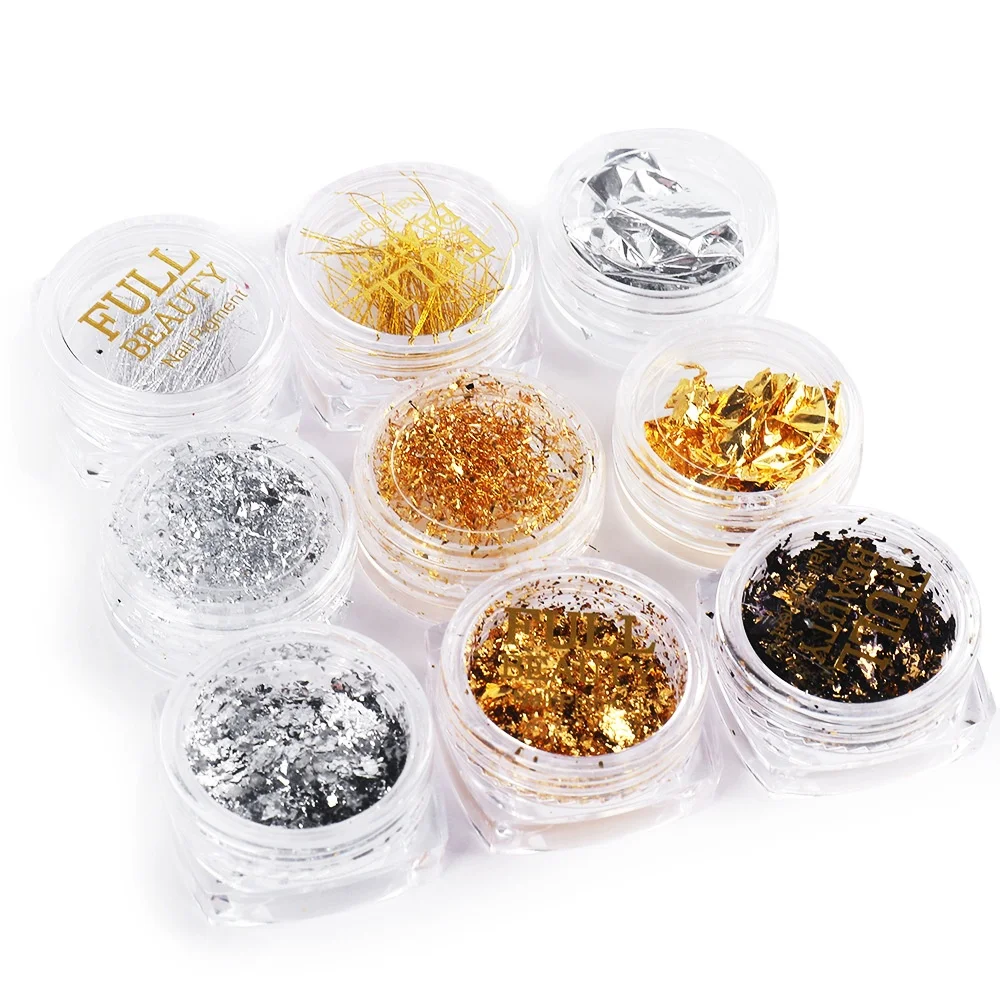 Hot Nail Glitter Sequins Platinum Shredded Paper Gold and Silver Paper Foil Nail Jewelry
Hot Nail Glitter Sequins Platinum Shredded Paper Gold and Silver Paper Foil Nail Jewelry