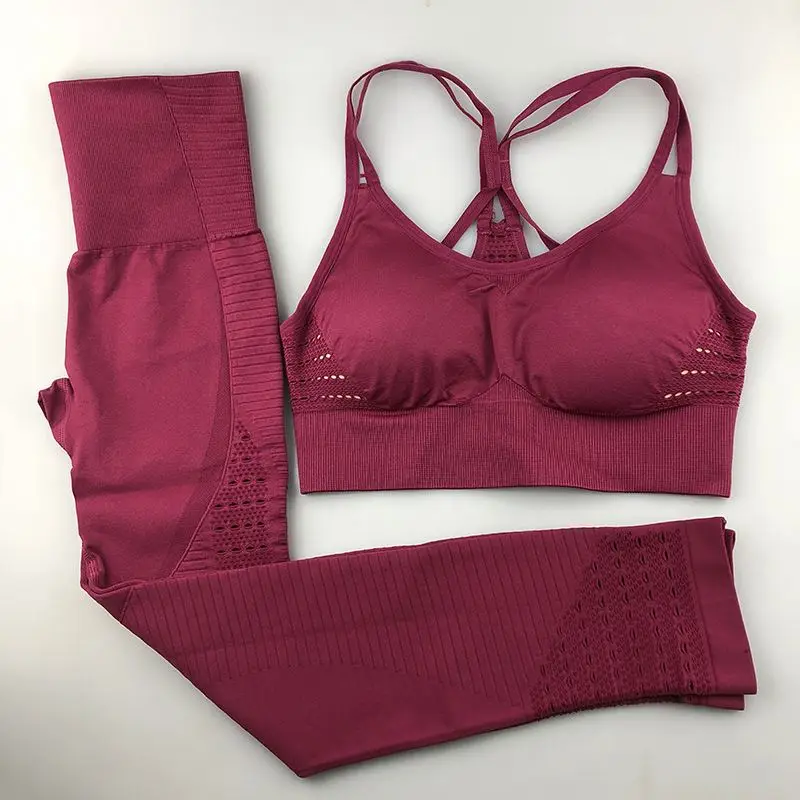 Seamless Yoga Set Women Fitness Clothing Sportswear Woman Gym Leggings Padded Push-up Strappy Sports Bra 2 Pcs Sports Suits, As pictured 
Seamless Yoga Set Women Fitness Clothing Sportswear Woman Gym Leggings Padded Push-up Strappy Sports Bra 2 Pcs Sports Suits, As pictured