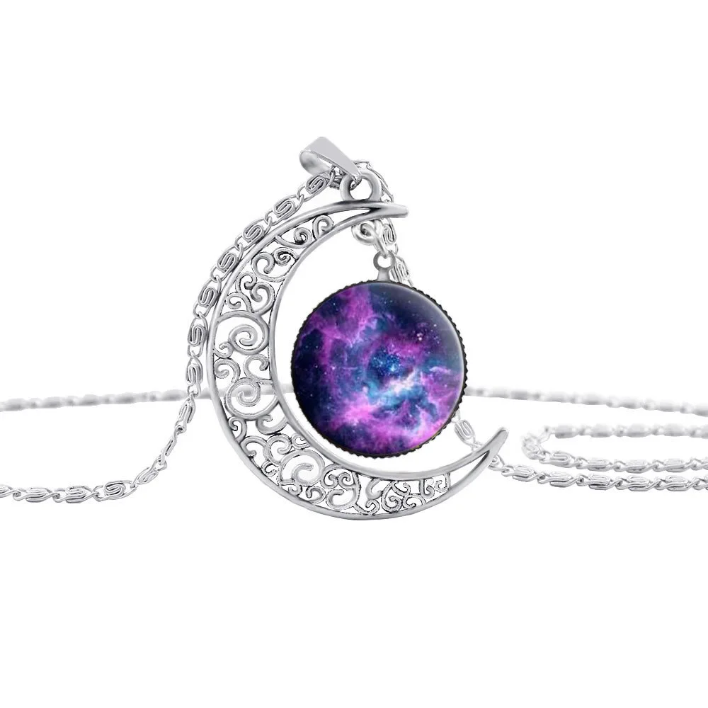 Silver Alloy Hollow Out Moon Shape Colorful Galaxy Pattern Resin Thanksgiving Day Gift For Women Wholesale Pendant Necklace
Silver Alloy Hollow Out Moon Shape Colorful Galaxy Pattern Resin Thanksgiving Day Gift For Women Wholesale Pendant Necklace