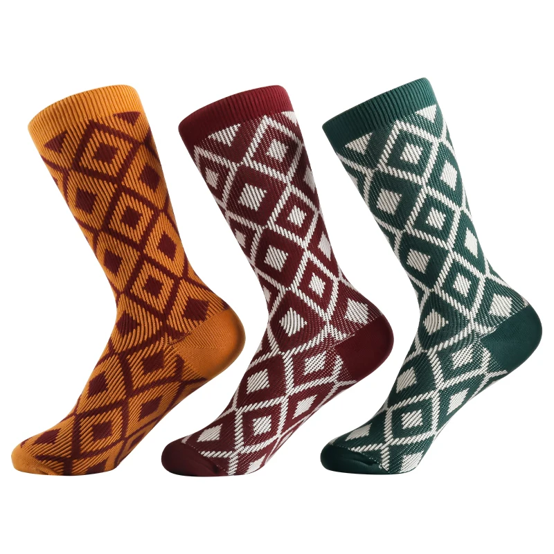 Hot sell cotton comfortable crew rhombus socks cute women fashion jacquard socks custom compression, Custom color
Hot sell cotton comfortable crew rhombus socks cute women fashion jacquard socks custom compression, Custom color