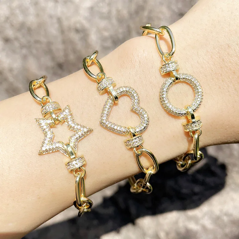 Cubic Zirconia Plated Bracelet Women Colored Diamond Link Charm Bracelet Hip Hop Cuban Zircon Bangle Charms Bracelets, Gold color bracelet
Cubic Zirconia Plated Bracelet Women Colored Diamond Link Charm Bracelet Hip Hop Cuban Zircon Bangle Charms Bracelets, Gold color bracelet