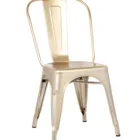 Manufacture factory price industrial shining gold metal dining chair