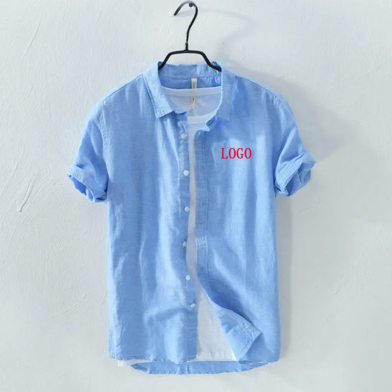 custom LOGO New summer leisure loose men's short sleeve shirt linen shirt pure color cardigan fashion comfortable breathable, Sky blue,white,gray,red,apricot
custom LOGO New summer leisure loose men's short sleeve shirt linen shirt pure color cardigan fashion comfortable breathable, Sky blue,white,gray,red,apricot