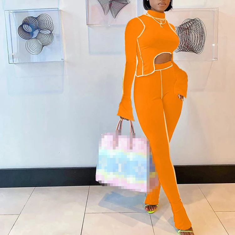 2021 Spring Clothing Mock Neck High Waist Long Sleeve Streetwear Casual Ladies Womens Tracksuits Two 2 Piece Women Pants Sets, Orange,black,rose red
2021 Spring Clothing Mock Neck High Waist Long Sleeve Streetwear Casual Ladies Womens Tracksuits Two 2 Piece Women Pants Sets, Orange,black,rose red