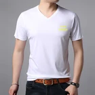 2019 Hot New Summer Fashion Top Brand Printed 100%Cotton Short Sleeve V Neck Men T shirt
