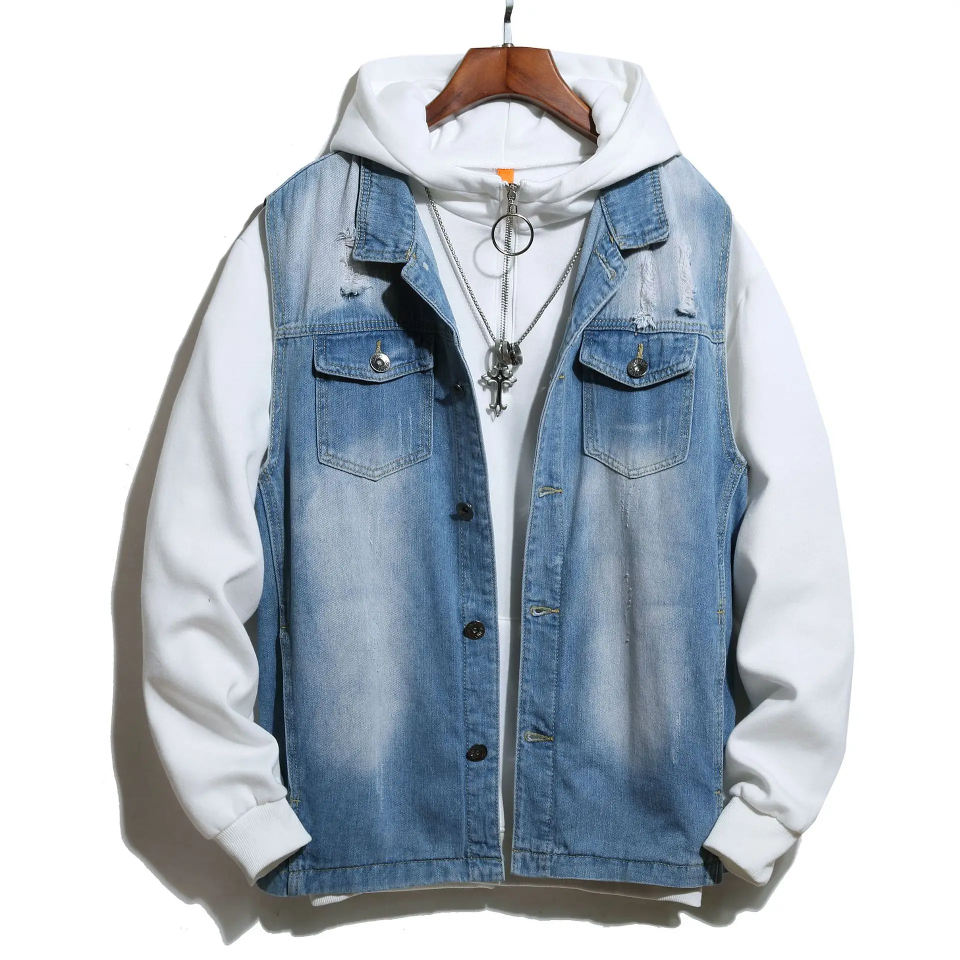 Boutique youth stylish giacca designers pocket plus size 3XL denim coat stretch color block chaqueta jeans jacket for men, Picture color
Boutique youth stylish giacca designers pocket plus size 3XL denim coat stretch color block chaqueta jeans jacket for men, Picture color