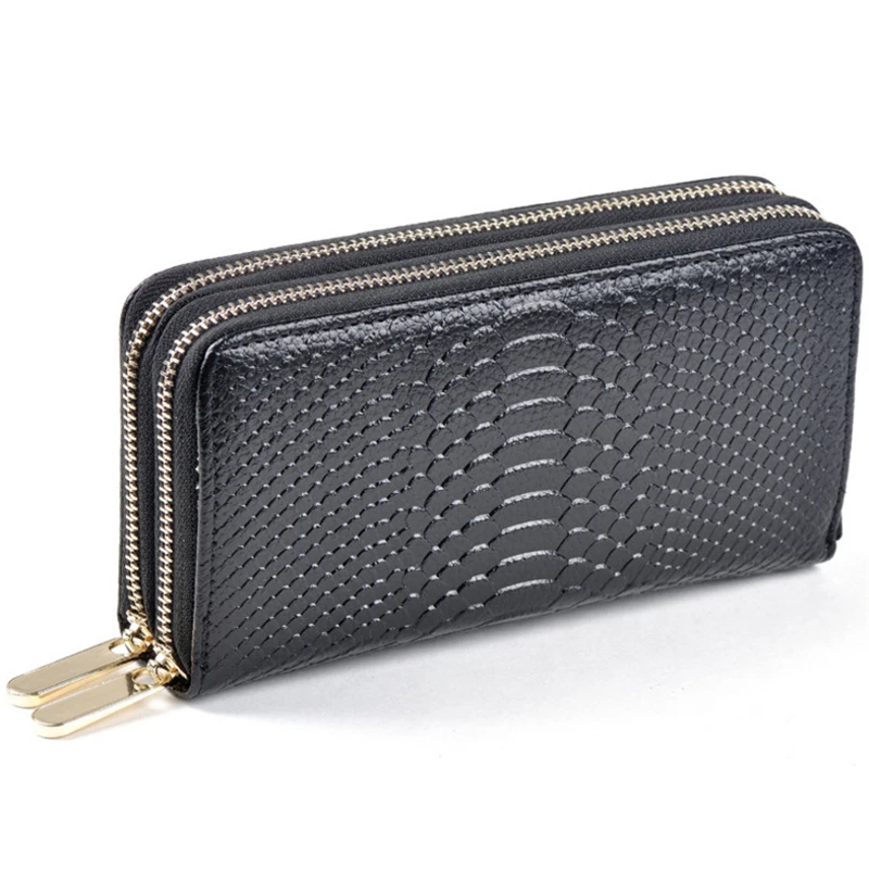 Fashion crocodile real leather double zip lady wristlet handbag clutch purse bag wallet women, Brown, kahki, orange, watermelon, black, sky blue, purple 
Fashion crocodile real leather double zip lady wristlet handbag clutch purse bag wallet women, Brown, kahki, orange, watermelon, black, sky blue, purple