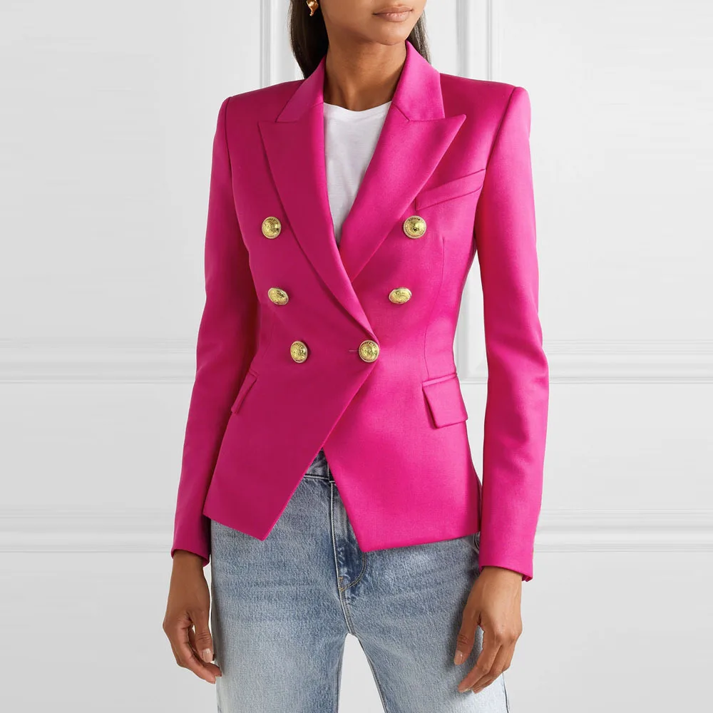 Classic Designer Blazers Jacket Femme Slim Fitting Pink Blue White Female Ladies Long Sleeve Elegant Double Breasted blazer
Classic Designer Blazers Jacket Femme Slim Fitting Pink Blue White Female Ladies Long Sleeve Elegant Double Breasted blazer