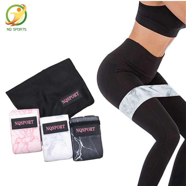

custom logo hip exercise resistance bands marble printing fabric booty band sets for legs and butt, Pink or customized color