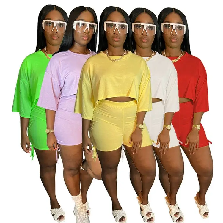 MOEN Casual Solid Color Women Two Piece Set Clothing 2021 Summer Half Sleeve Drawstring Womens Two Piece Pant Set
MOEN Casual Solid Color Women Two Piece Set Clothing 2021 Summer Half Sleeve Drawstring Womens Two Piece Pant Set