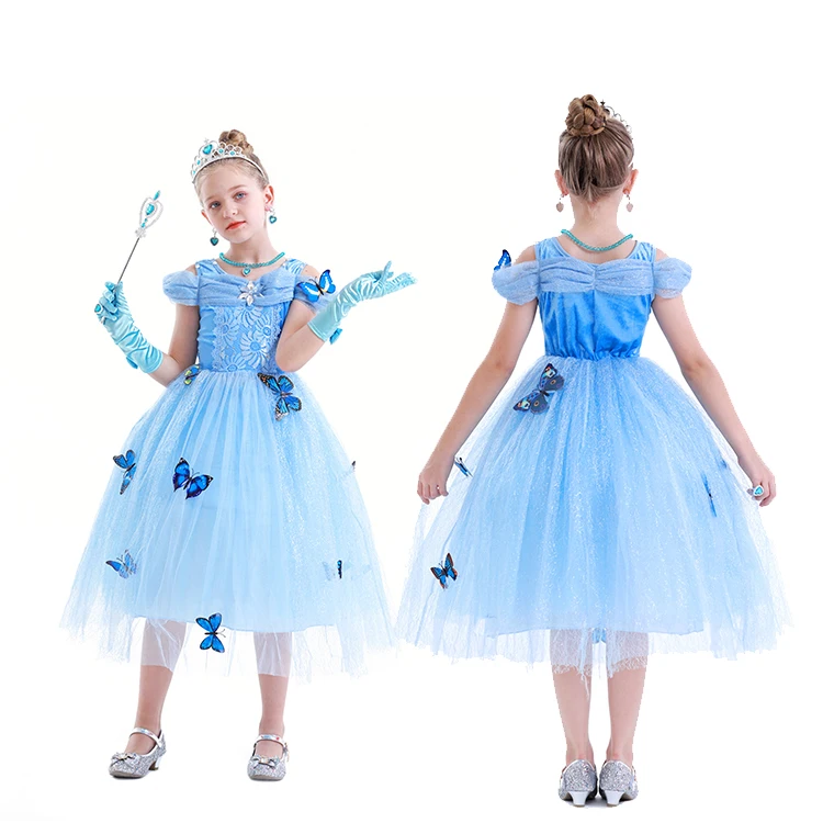 New Cinderella Dress Up Girls Princess Fancy Costume Cosplay Birthday Party Dresses Halloween Outfit with Butterfly Accessories
New Cinderella Dress Up Girls Princess Fancy Costume Cosplay Birthday Party Dresses Halloween Outfit with Butterfly Accessories