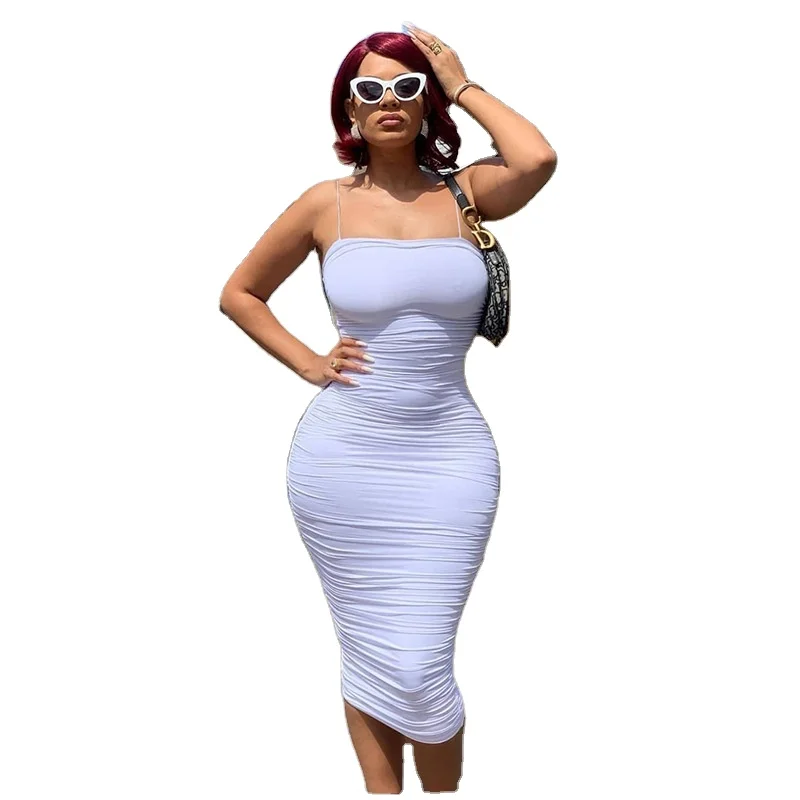 Summer women's fashion slim drape belt sexy long skirt elegant and comfortable dress
Summer women's fashion slim drape belt sexy long skirt elegant and comfortable dress