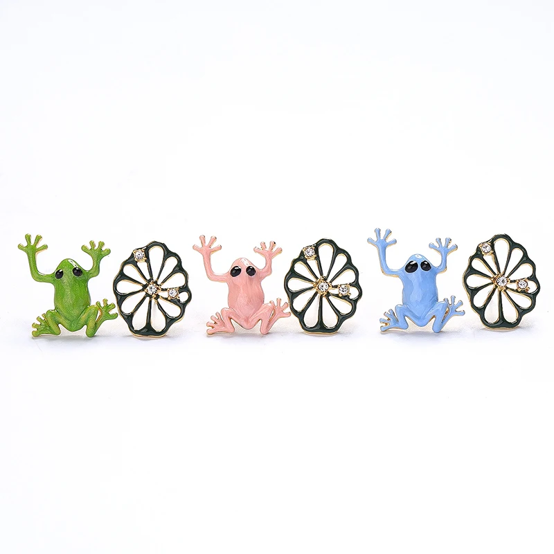 me0048 Blue Pink Green Frog Animal Shapes Korean Flower Studs Crystal Asymmetrical Creative Designer Earrings For Cute Girls
me0048 Blue Pink Green Frog Animal Shapes Korean Flower Studs Crystal Asymmetrical Creative Designer Earrings For Cute Girls