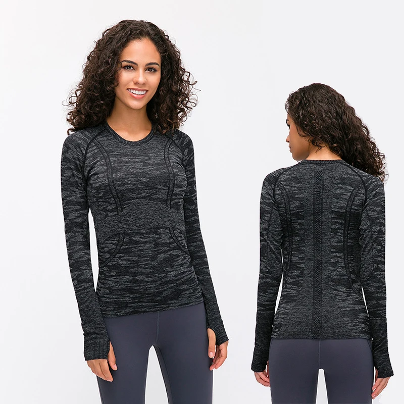 2021 new style women's round neck finger button sports T-shirt running fitness top slim breathable Yoga long sleeve tops, Customized color or in-stock color
2021 new style women's round neck finger button sports T-shirt running fitness top slim breathable Yoga long sleeve tops, Customized color or in-stock color