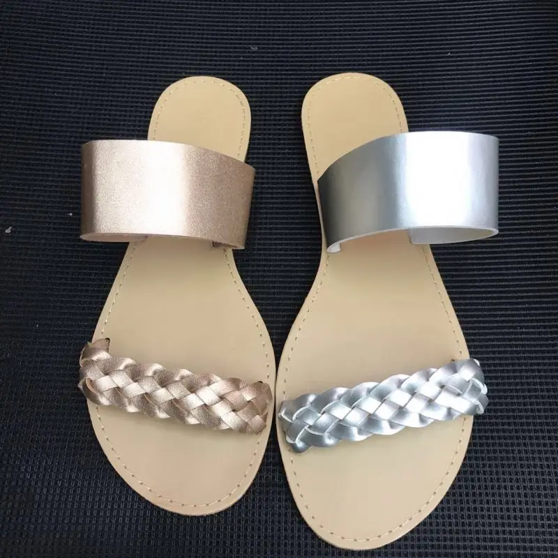 2021 Factory direct sale hot sale solid color women summer fashion chic out street flat sandals, Gold, silver
2021 Factory direct sale hot sale solid color women summer fashion chic out street flat sandals, Gold, silver