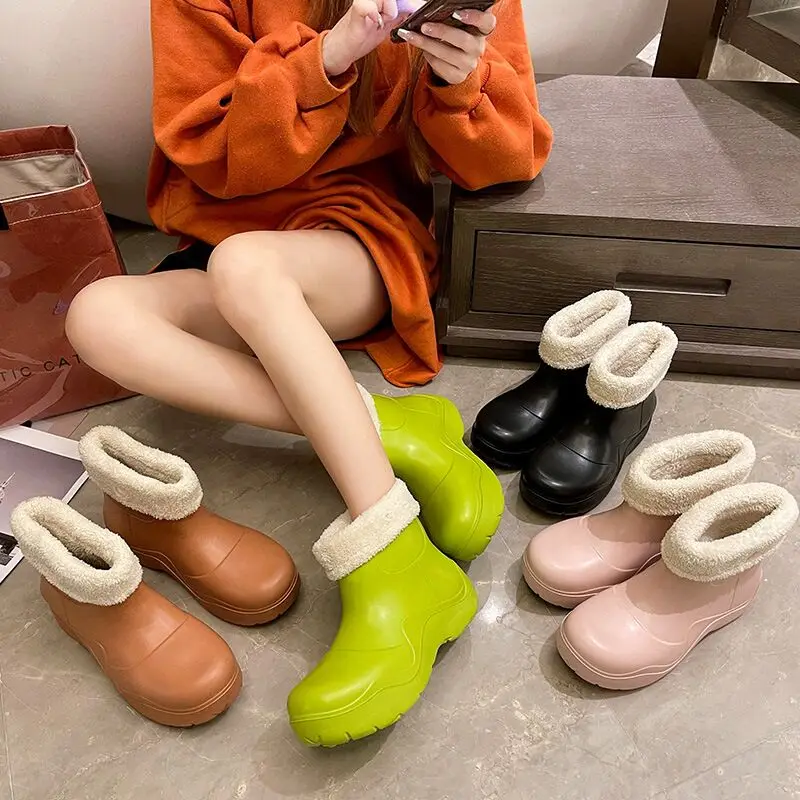 Women's rain boots plus velvet warmth, non-slip, waterproof, thick-soled avocado short-tube snow boots, Mix color
Women's rain boots plus velvet warmth, non-slip, waterproof, thick-soled avocado short-tube snow boots, Mix color