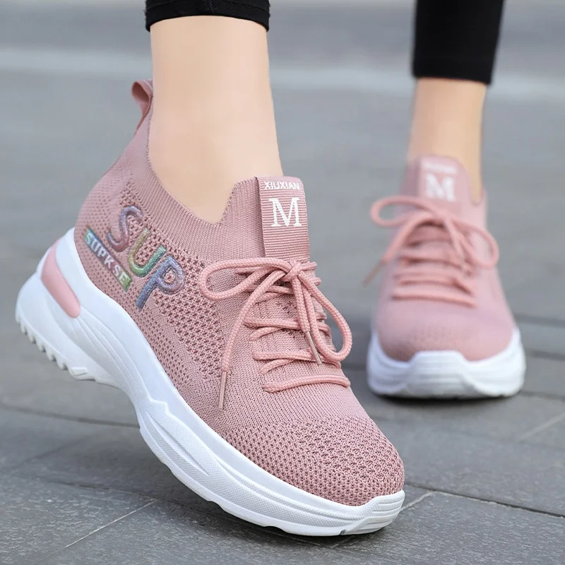 N12 2021 fashion white sneakers gym sneakers height increase Thick bottom women office shoes women china shoes, Pink/black/white
N12 2021 fashion white sneakers gym sneakers height increase Thick bottom women office shoes women china shoes, Pink/black/white