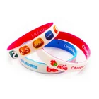 Cheap custom funny color filled silicone bracelet rubber wristband