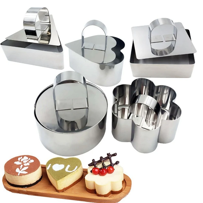 H488 Kitchen Tools Square Round Heart Shape Baking Moulds Ring Stainless Steel Multi Function Mini Mousse Cake Mold, Multi colour
H488 Kitchen Tools Square Round Heart Shape Baking Moulds Ring Stainless Steel Multi Function Mini Mousse Cake Mold, Multi colour