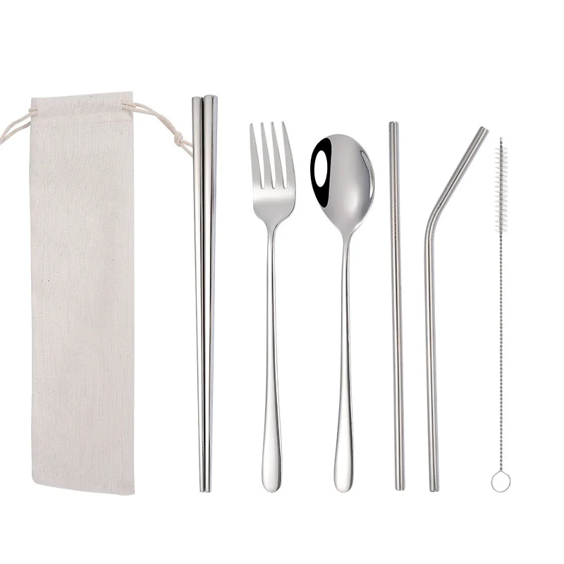 Reusable 5pcs Stainless Steel Dinnerware Set Spoon Fork Chopsticks with Straw Cutlery Set, Silver,gold,rose gold,rainbow,black
Reusable 5pcs Stainless Steel Dinnerware Set Spoon Fork Chopsticks with Straw Cutlery Set, Silver,gold,rose gold,rainbow,black