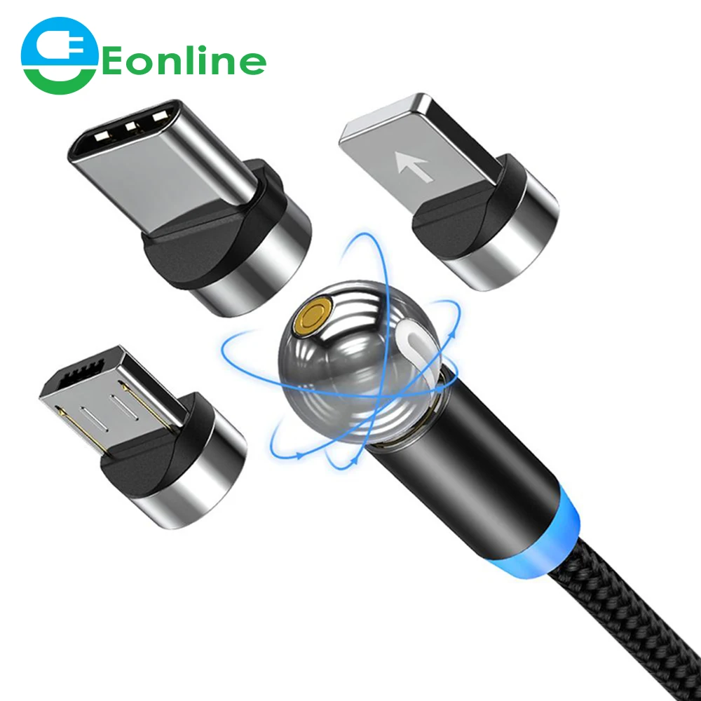 Eonline 2.4A 360 Degree Rotate Magnetic Micro USB Type C Cable LED Magnetic Charging Cable for samsung s8 s9 huawei xiaomi, Red / green/blue
Eonline 2.4A 360 Degree Rotate Magnetic Micro USB Type C Cable LED Magnetic Charging Cable for samsung s8 s9 huawei xiaomi, Red / green/blue