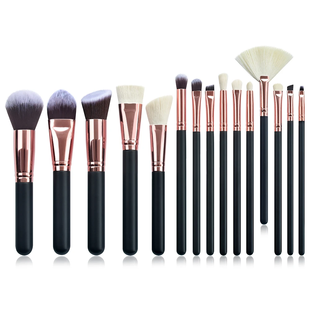 BUEART 15 Pieces private label wooden handle makeup brush set with black custom logo makeup brush box
BUEART 15 Pieces private label wooden handle makeup brush set with black custom logo makeup brush box