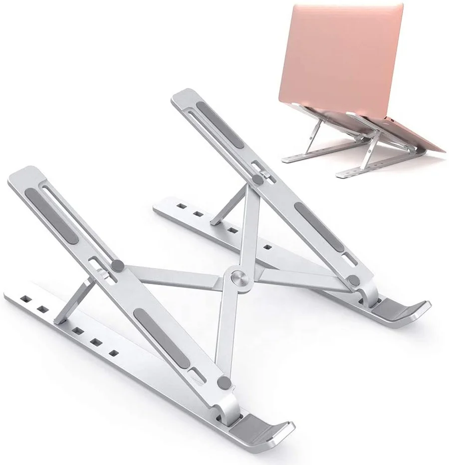 New Design 6 Levels Adjustable Laptop Stand Aluminum Non-Slip Desk Bed Mini Foldable Bracket Notebook Phone Holder Stand, Silver
New Design 6 Levels Adjustable Laptop Stand Aluminum Non-Slip Desk Bed Mini Foldable Bracket Notebook Phone Holder Stand, Silver