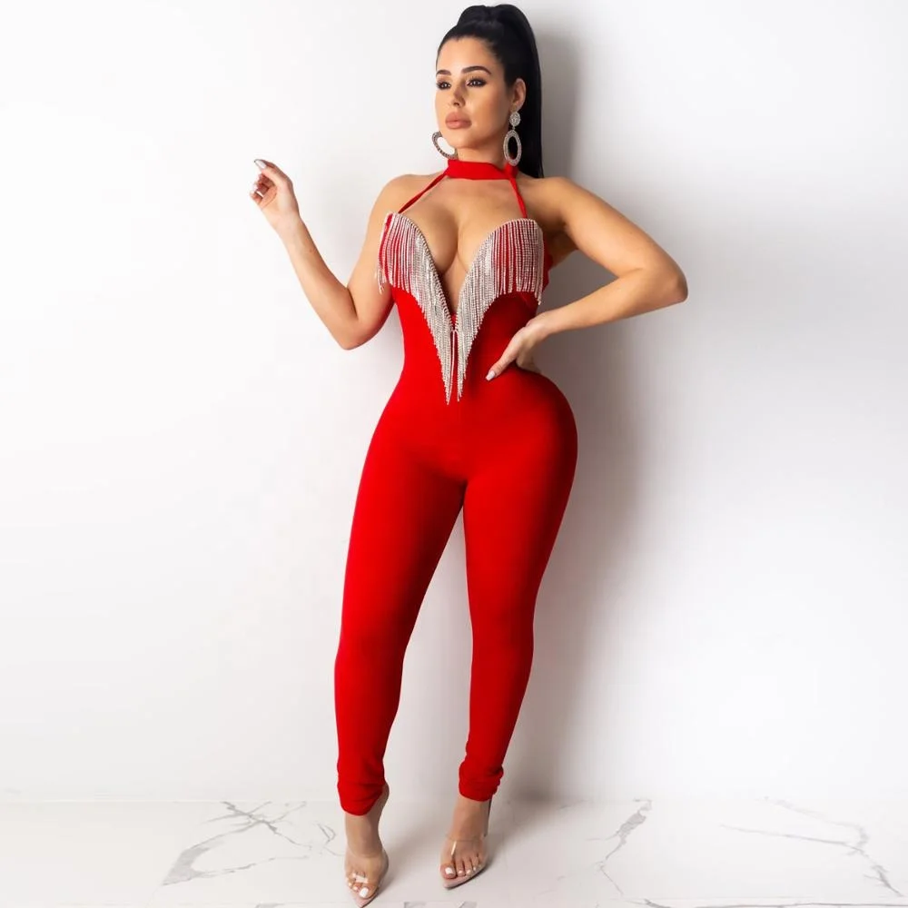 Affordable fashion Black Red Blue Bandage Diamond Fringe Tassel Bodycon Jumpsuit F2150
Affordable fashion Black Red Blue Bandage Diamond Fringe Tassel Bodycon Jumpsuit F2150