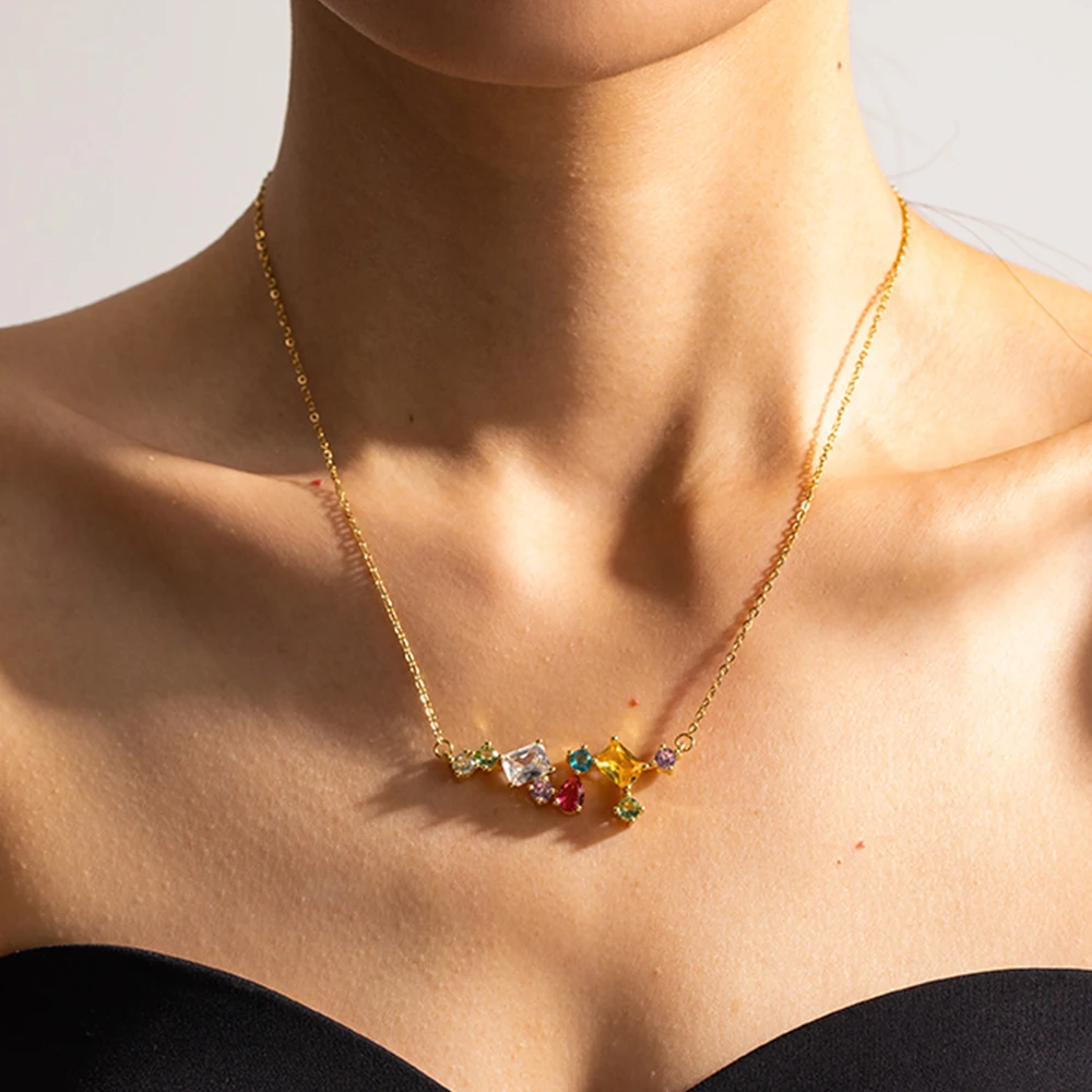 Popular 18K Gold Plated Square Cubic Zirconia Necklace Stainless Steel Colorful CZ Zircon Pendant Necklace
Popular 18K Gold Plated Square Cubic Zirconia Necklace Stainless Steel Colorful CZ Zircon Pendant Necklace