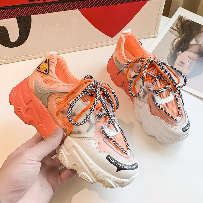2021 New Arrivals Breathable Female Chunky Sneakers High Quality Designer Walking Casual Sport Shoes Women, Orange pink green
2021 New Arrivals Breathable Female Chunky Sneakers High Quality Designer Walking Casual Sport Shoes Women, Orange pink green