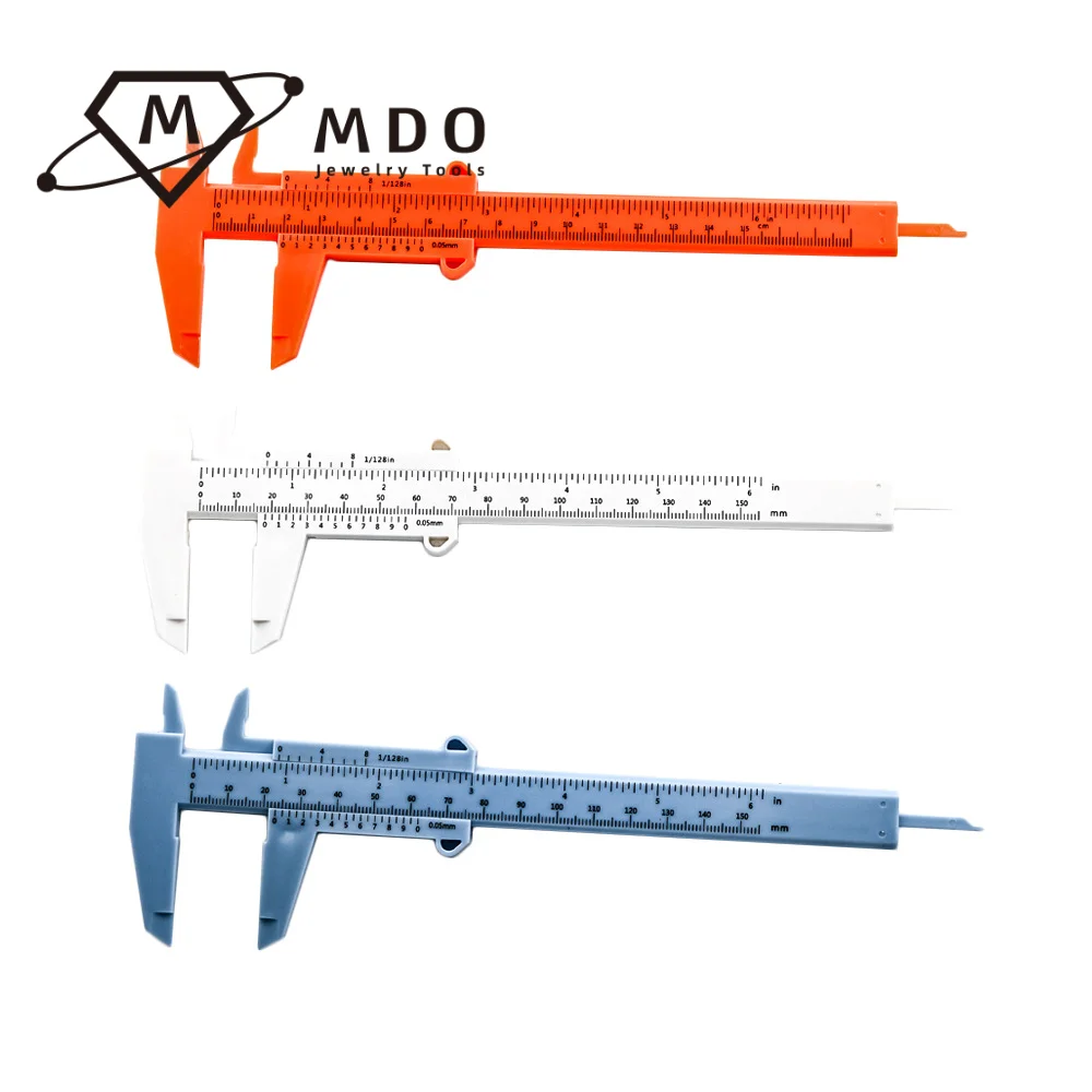

Promotional OEM Inner And Outer Dia Depth Measurement Tool 80mm 100mm 150mm Mini Plastic Vernier Calipers for Jewelry and School