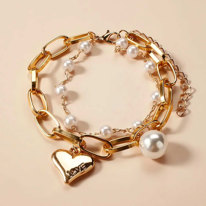 New Fashion Charming Double Layer Heart Bracelet For Women Bijoux Jewelry Wholesale Christmas Gift
New Fashion Charming Double Layer Heart Bracelet For Women Bijoux Jewelry Wholesale Christmas Gift
