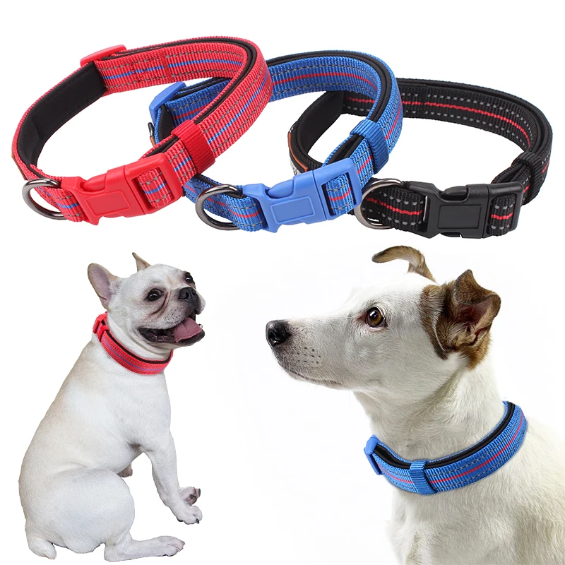 Custom personalized logo adjustable nylon night reflective padded small medium large dog collar, Pink,blue,white or customized
Custom personalized logo adjustable nylon night reflective padded small medium large dog collar, Pink,blue,white or customized