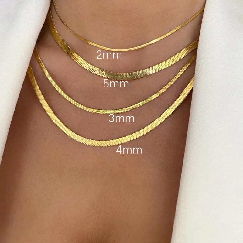 Wholesale 316L Stainless Steel Jewelry Gold Filled Herringbone Snake Chain Necklace 18K
Wholesale 316L Stainless Steel Jewelry Gold Filled Herringbone Snake Chain Necklace 18K