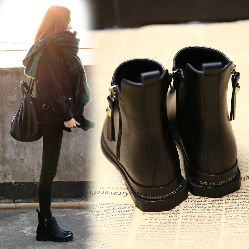 Add Wool Martin Boots British Wind Fashion Women Boots New Custom Design Of Women Ankle Boot, Black
Add Wool Martin Boots British Wind Fashion Women Boots New Custom Design Of Women Ankle Boot, Black