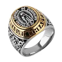 

stainless steel jewelry Men's Vintage Gothic Stainless Steel Rings Virgin Mary Carved Punk Biker Rings jewelry