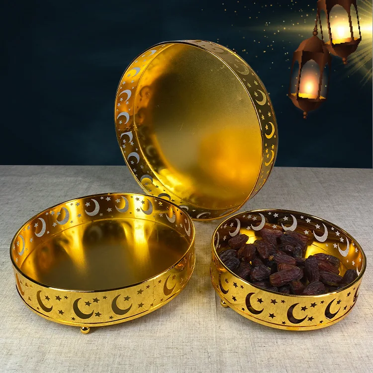 Fast shipping muslim eid mubarak home decoration tray sets products gold ramadan plate
Fast shipping muslim eid mubarak home decoration tray sets products gold ramadan plate