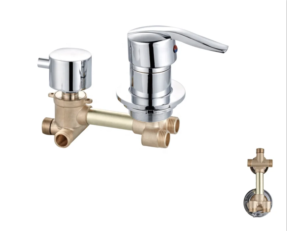 Bathroom 3 Ways mixer faucet santary ware factory OEM brass wall mount mixer bathroom shower faucet