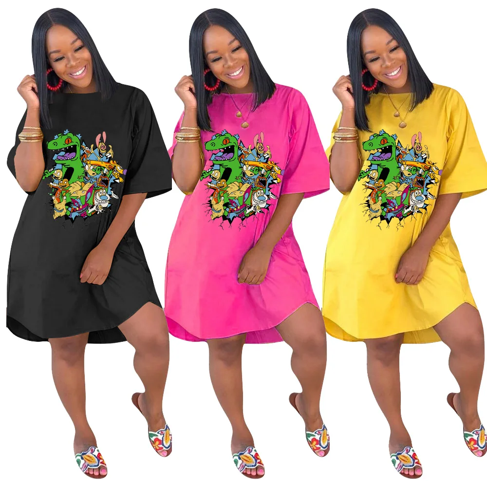 FM-D9230 Fashionable leisure solid color cartoon print casual maternity dress with medium sleeve for women lady, As pic
FM-D9230 Fashionable leisure solid color cartoon print casual maternity dress with medium sleeve for women lady, As pic