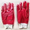 Hot sale knit wrist Jersey liner red PVC coated gloves with TPR