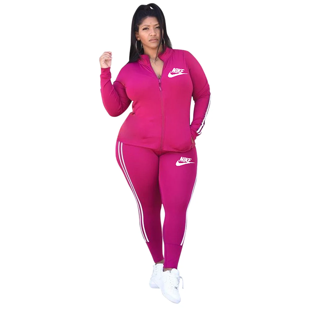 Plus Size Sportswear Women Fall Patchwork Nike Side Stripe Gym Womens Zipper Top Jogger Pants Two Piece Set Tracksuit
Plus Size Sportswear Women Fall Patchwork Nike Side Stripe Gym Womens Zipper Top Jogger Pants Two Piece Set Tracksuit