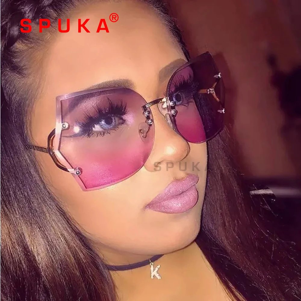 SPUKA 1261 Designer Fashion Colorful Rimless Oversized Sunglasses Women Gradient Big Frame Sunglasses, Picture
SPUKA 1261 Designer Fashion Colorful Rimless Oversized Sunglasses Women Gradient Big Frame Sunglasses, Picture