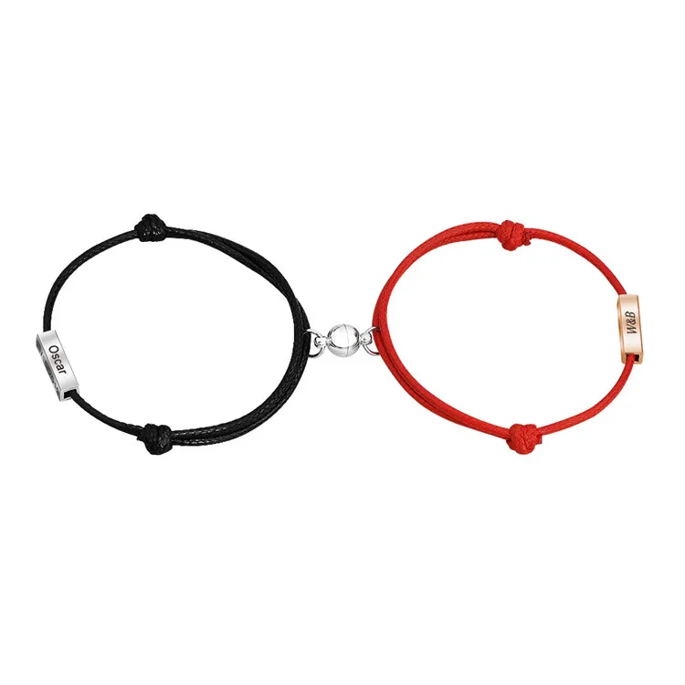 Custom Engraved Stainless Steel Rope Magnet Couple Bracelet for Valentine's Day, Gold/ silver
Custom Engraved Stainless Steel Rope Magnet Couple Bracelet for Valentine's Day, Gold/ silver