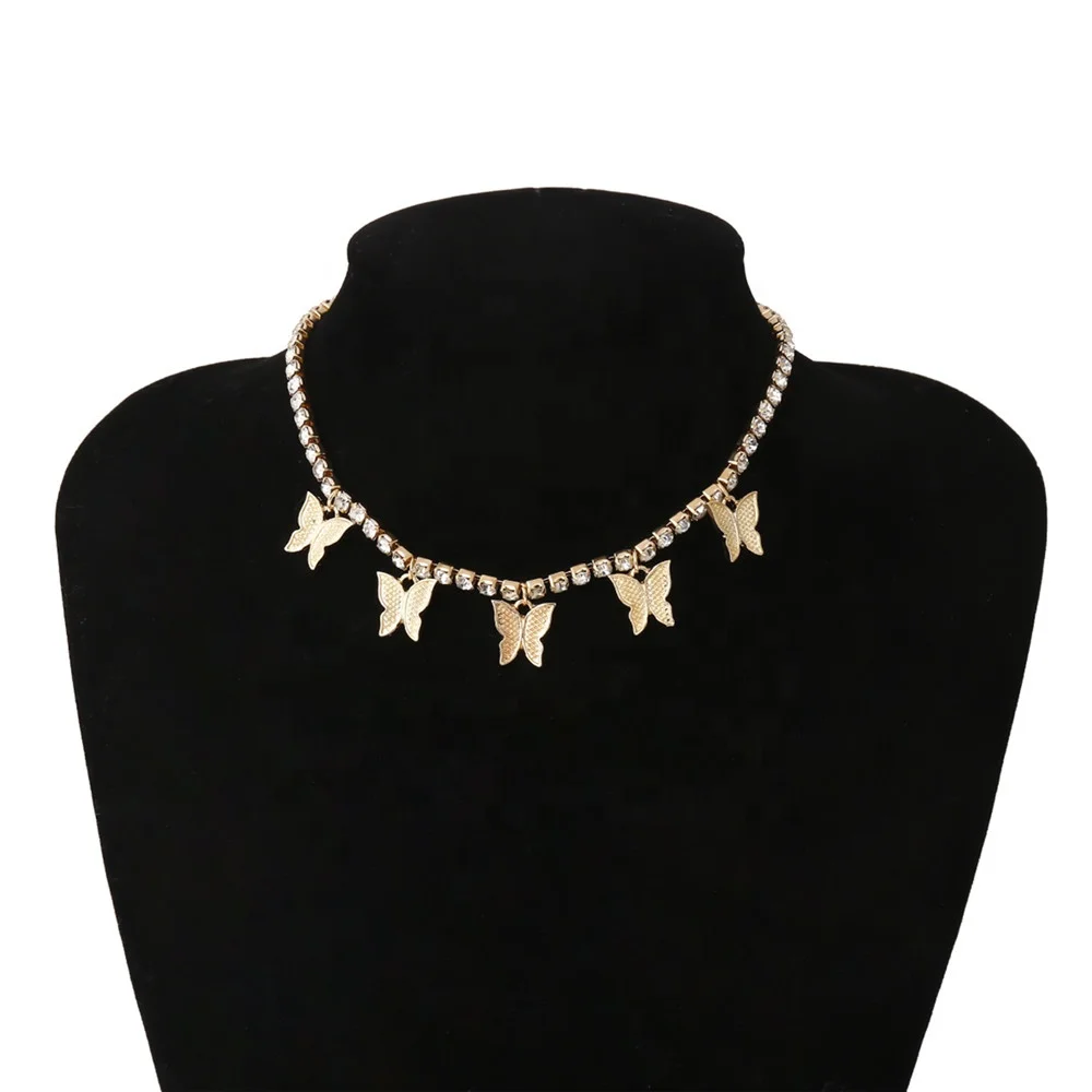 Women Rhinestone Zircon Necklaces Butterfly Tennis Choker Necklace For Girl And Women, Pink
Women Rhinestone Zircon Necklaces Butterfly Tennis Choker Necklace For Girl And Women, Pink