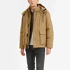 Winter fleece lined loop closure hooded overalls jacket men
