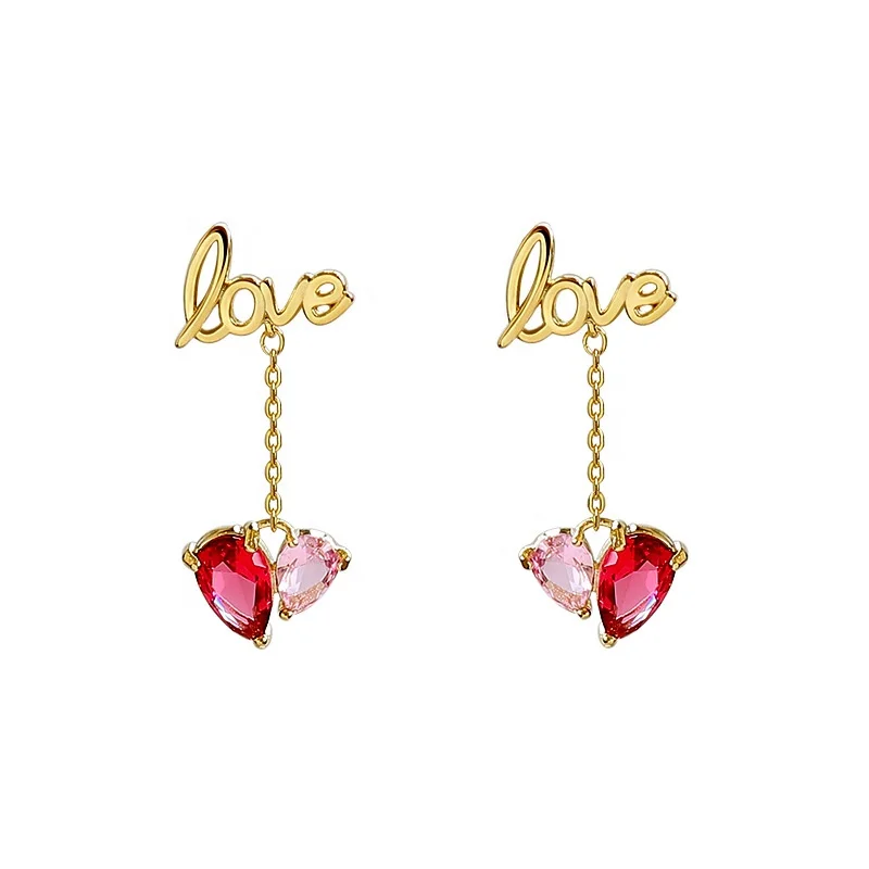 Ruby Simple Temperament Earrings Heart Shaped Crystal Zircon Earrings Personality Creative Women's Earrings, Picture
Ruby Simple Temperament Earrings Heart Shaped Crystal Zircon Earrings Personality Creative Women's Earrings, Picture