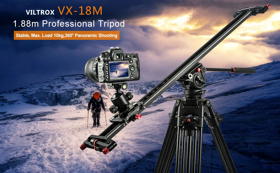 JingYing 1.88m aluminum telescoping flexible heavy duty professional ball head slider video camera tripod for camera